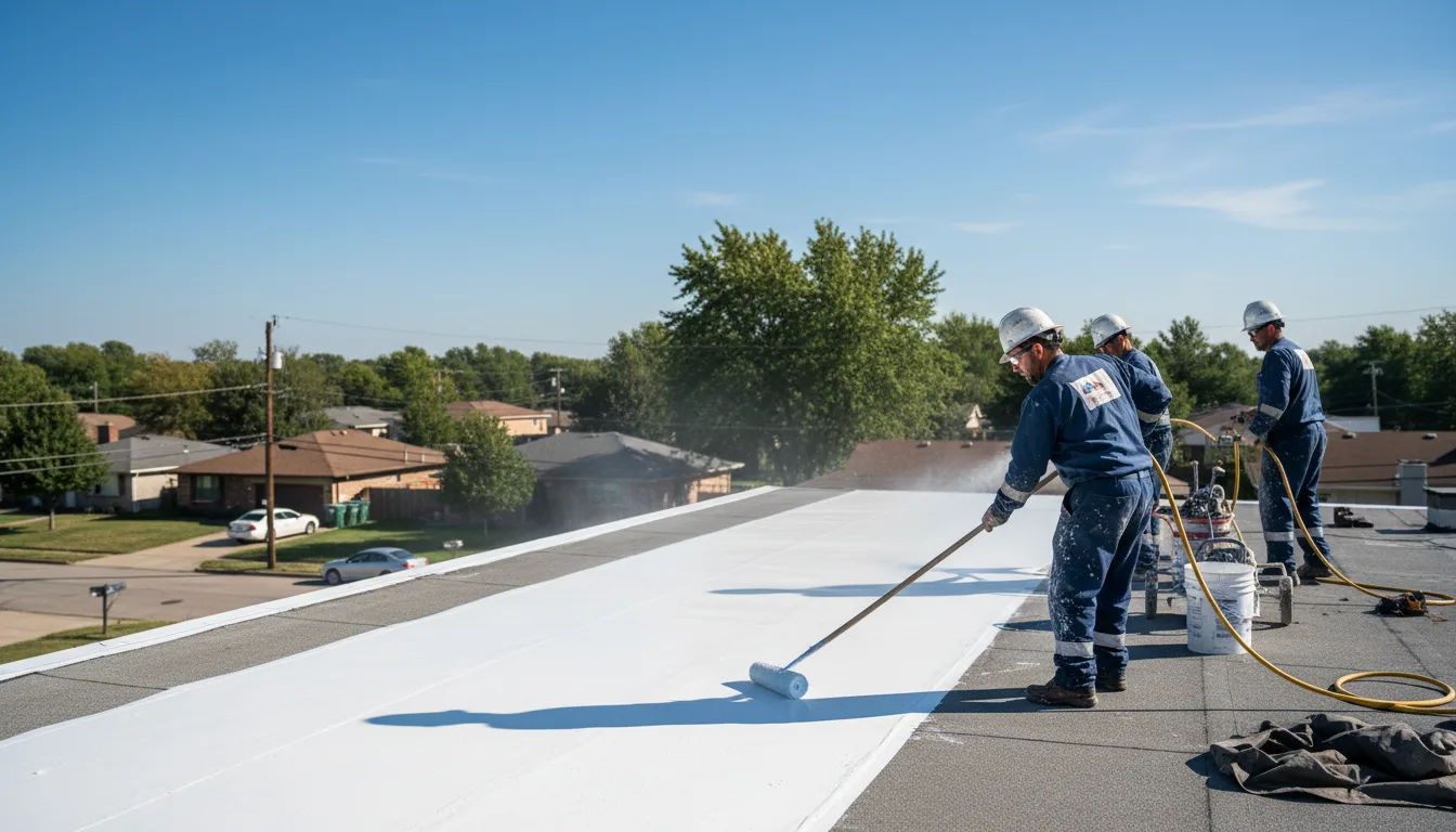 Commercial roof coating in Rhodes, MI near me